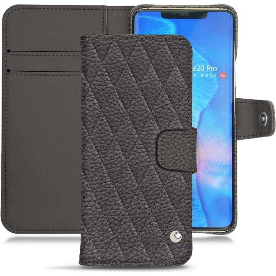 Noreve Lederschutzhülle Wallet (Huawei Mate 20 Pro), Smartphone Hülle, Grau