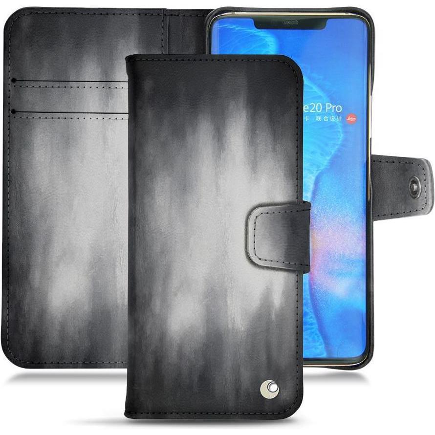 Noreve Lederschutzhülle Wallet (Huawei Mate 20 Pro), Smartphone Hülle, Grau