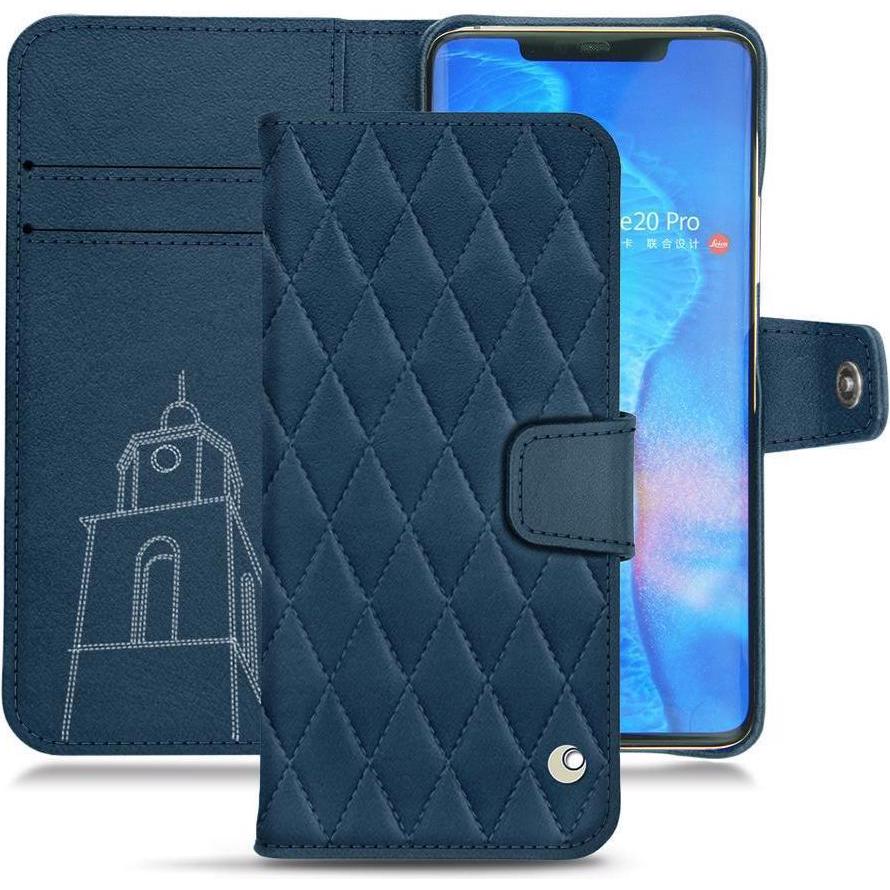Noreve Lederschutzhülle Wallet (Huawei Mate 20 Pro), Smartphone Hülle, Blau