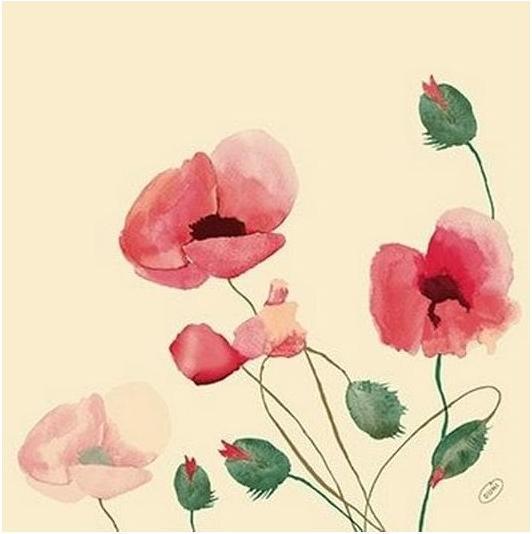 Duni Papierservietten Poppy Charm 40 cm x 40 cm, 60 Stück - Galaxus