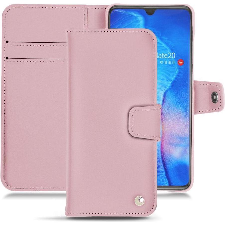 Noreve Lederschutzhülle Wallet (Huawei Mate 20), Smartphone Hülle, Rosa