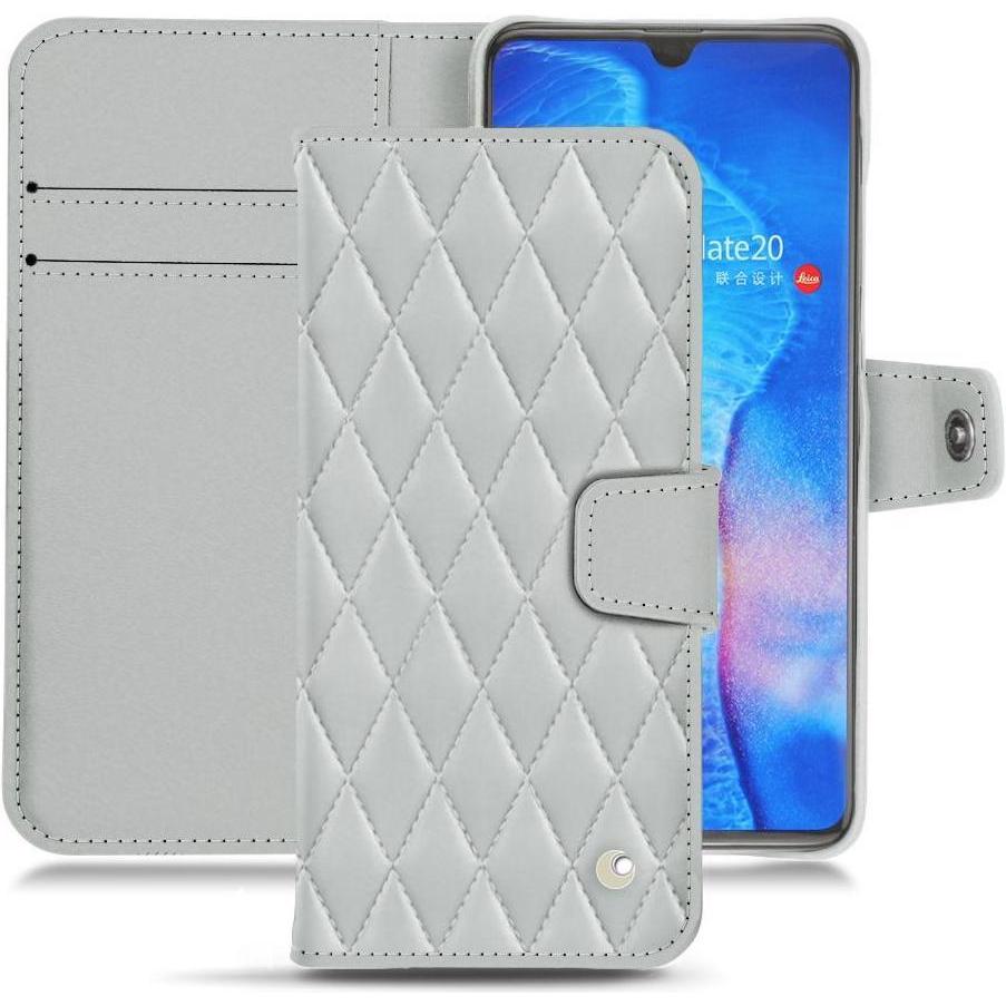 Noreve Lederschutzhülle Wallet (Huawei Mate 20), Smartphone Hülle, Grau