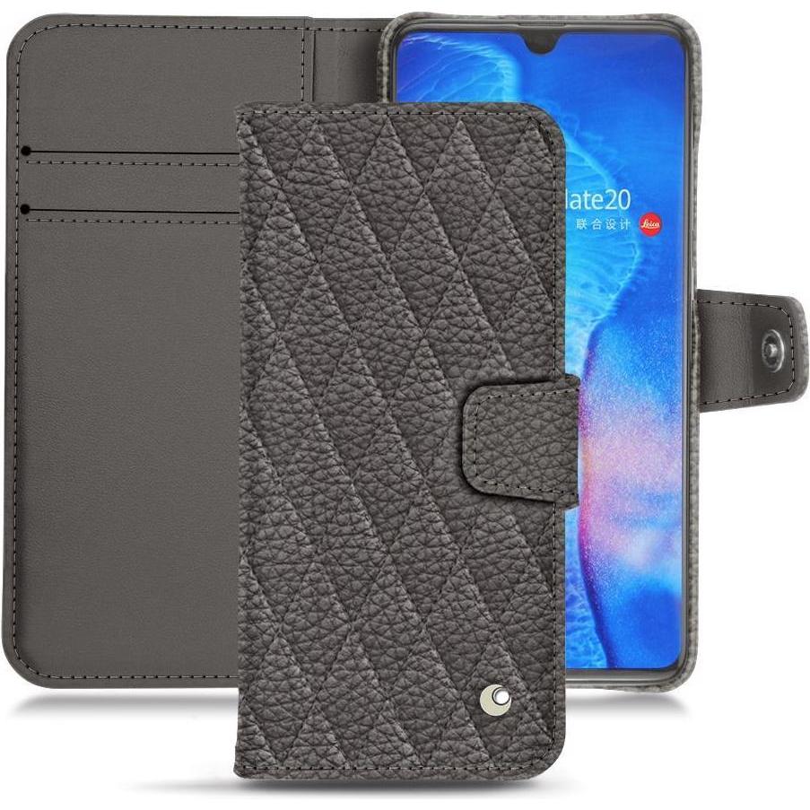 Noreve Lederschutzhülle Wallet (Huawei Mate 20), Smartphone Hülle, Grau