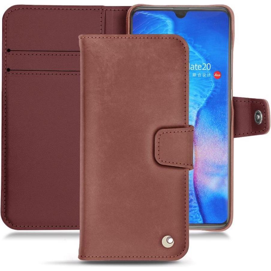 Noreve Lederschutzhülle Wallet (Huawei Mate 20), Smartphone Hülle, Rot