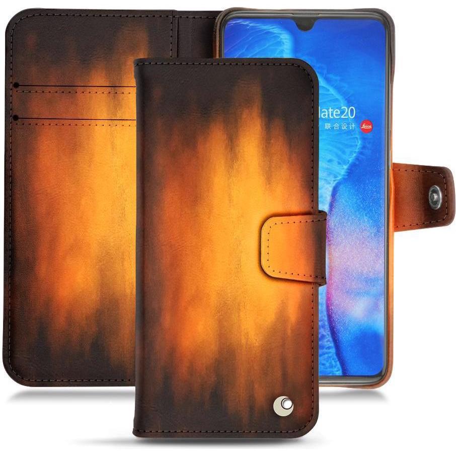 Noreve Lederschutzhülle Wallet (Huawei Mate 20), Smartphone Hülle, Violett