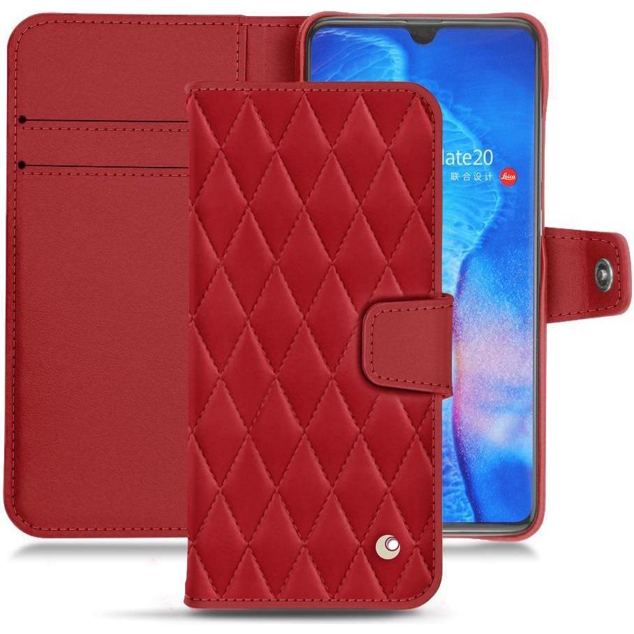 Noreve Lederschutzhülle Wallet (Huawei Mate 20), Smartphone Hülle, Rot