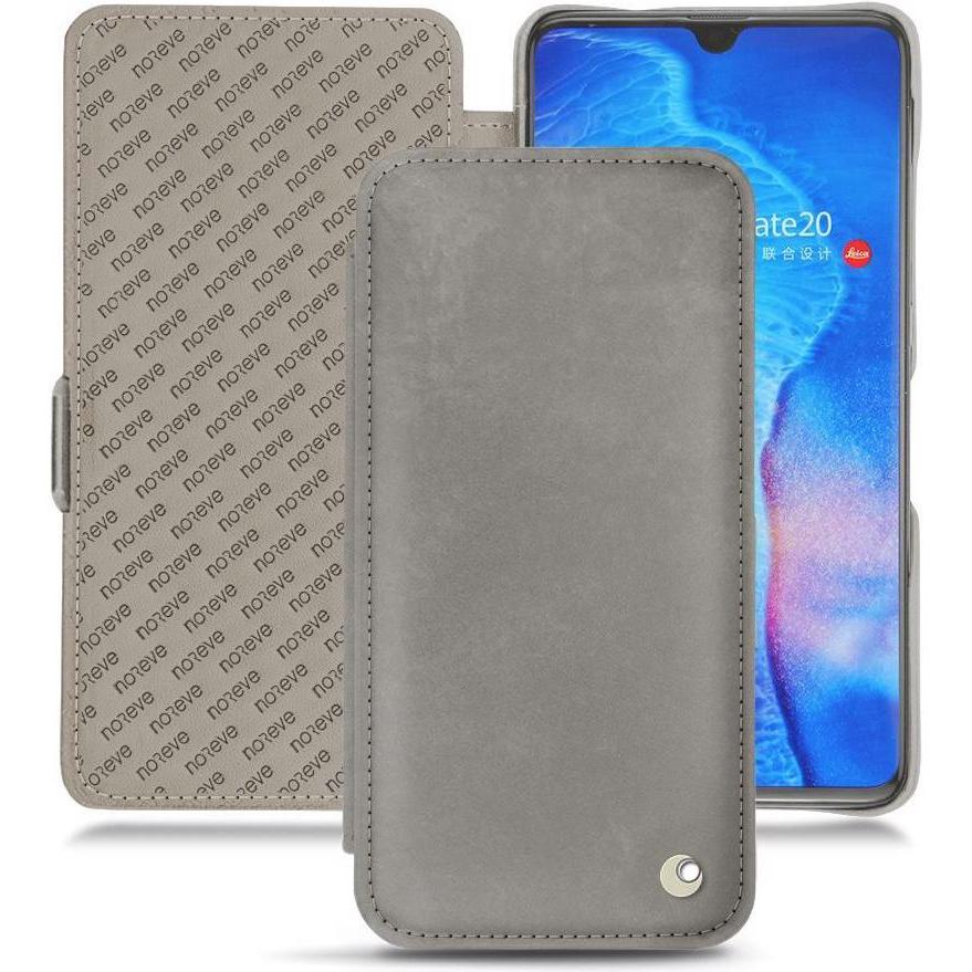 Noreve Lederschutzhülle horizontal (Huawei Mate 20), Smartphone Hülle, Grau