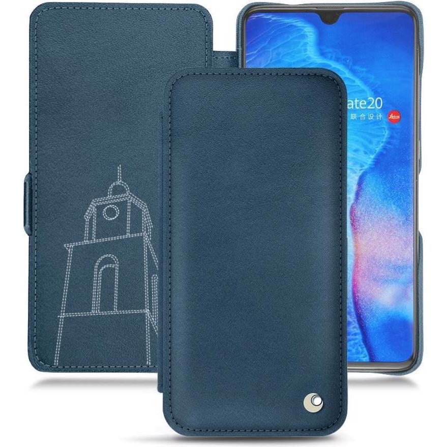 Noreve Lederschutzhülle horizontal (Huawei Mate 20), Smartphone Hülle, Blau