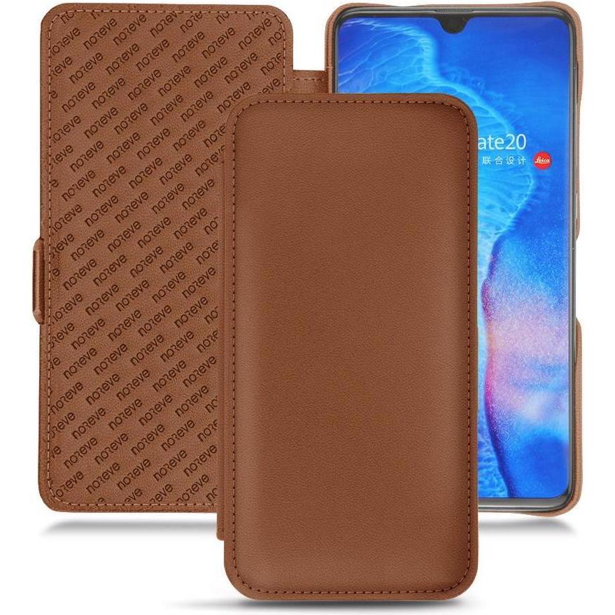 Noreve Lederschutzhülle horizontal (Huawei Mate 20), Smartphone Hülle, Braun