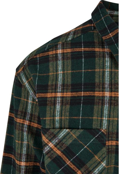 Produktbild Urban Classics Boxy Fane Check Shirt bottlegreen/orange S (S)