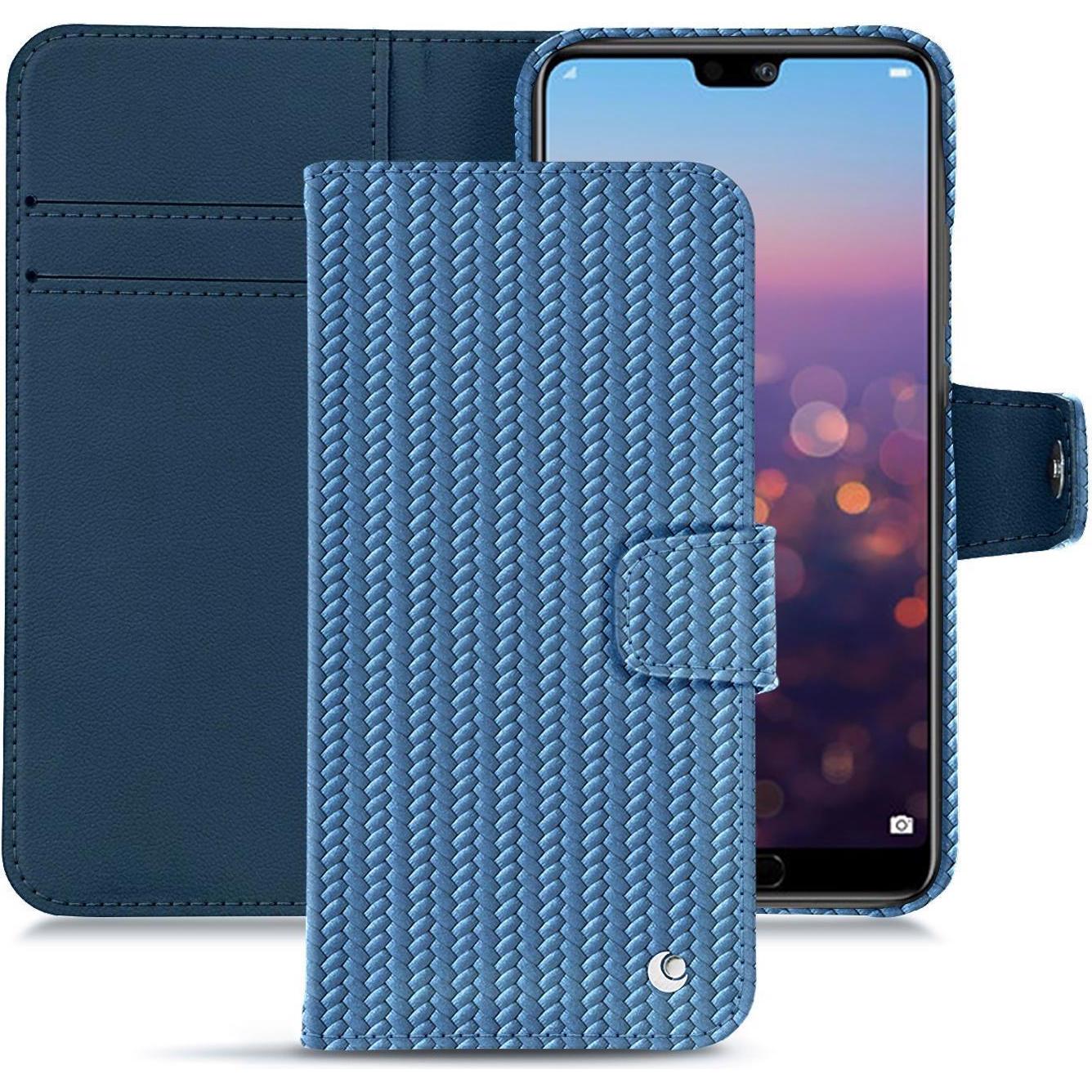 Noreve Lederschutzhülle Wallet (Huawei P20), Smartphone Hülle, Blau