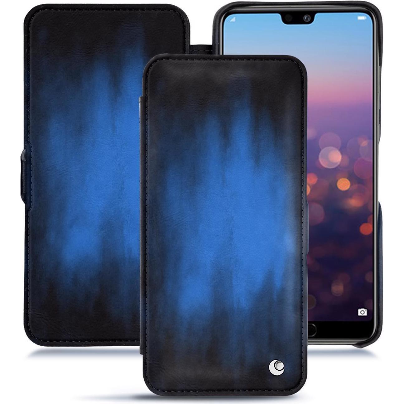 Thumbnail - Noreve Lederschutzhülle horizontal (Huawei P20 Pro), Smartphone Hülle, Blau