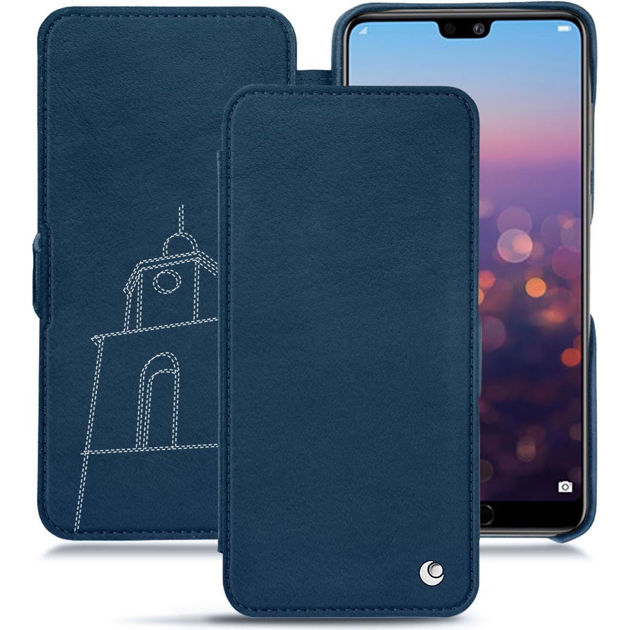 Noreve Lederschutzhülle horizontal (Huawei P20 Pro), Smartphone Hülle, Blau