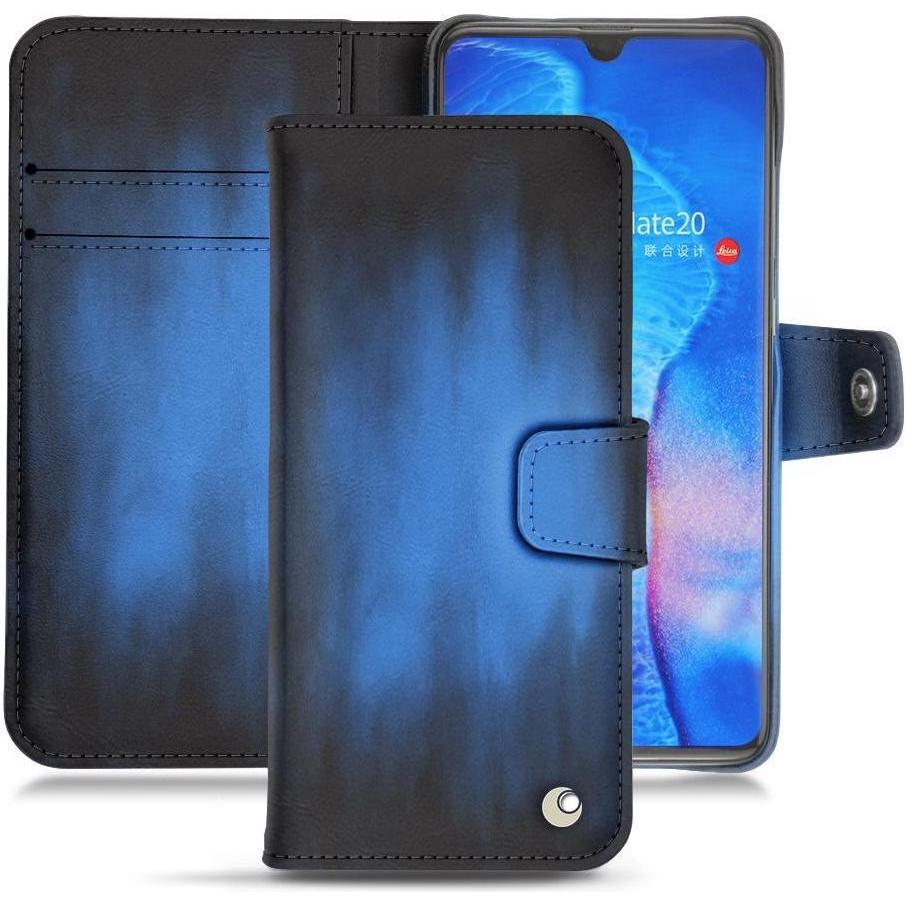 Noreve Lederschutzhülle Wallet (Huawei Mate 20), Smartphone Hülle, Blau
