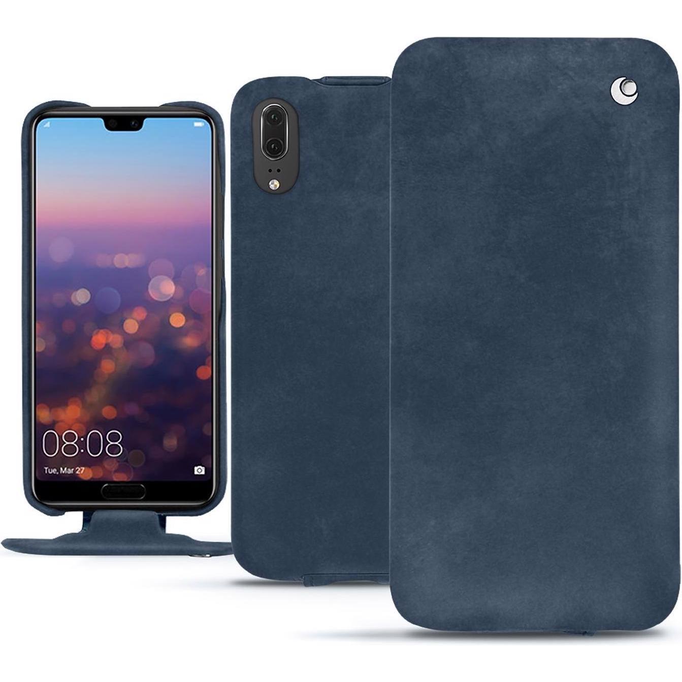 Thumbnail - Noreve Lederschutzhülle vertikal (Huawei P20), Smartphone Hülle, Blau