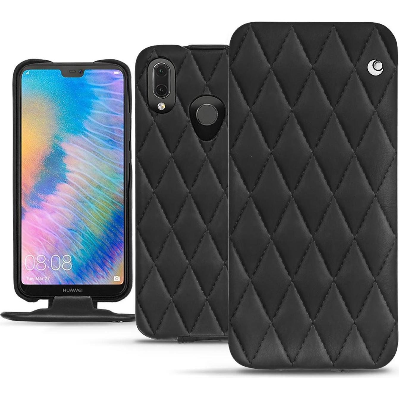 Noreve Lederschutzhülle vertikal (Huawei P20 Lite), Smartphone Hülle, Schwarz