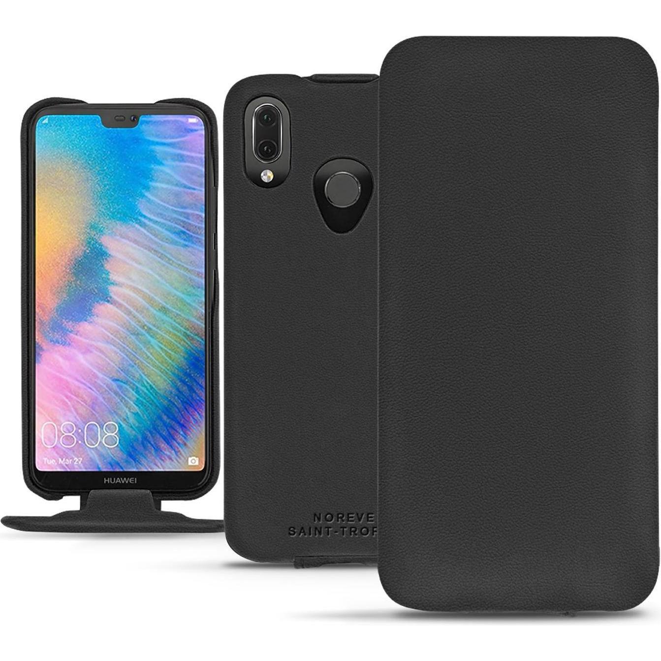 Noreve Lederschutzhülle vertikal (Huawei P20 Lite), Smartphone Hülle, Schwarz