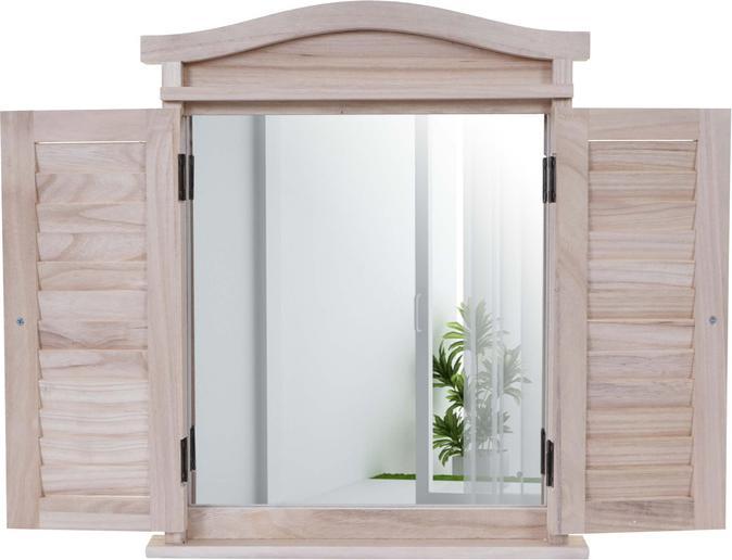 Image du produit Swisshandel24 miroir mural fenêtre à glace avec volets 53x42x5cm - brun naturel (53 x 42 x 5 cm)