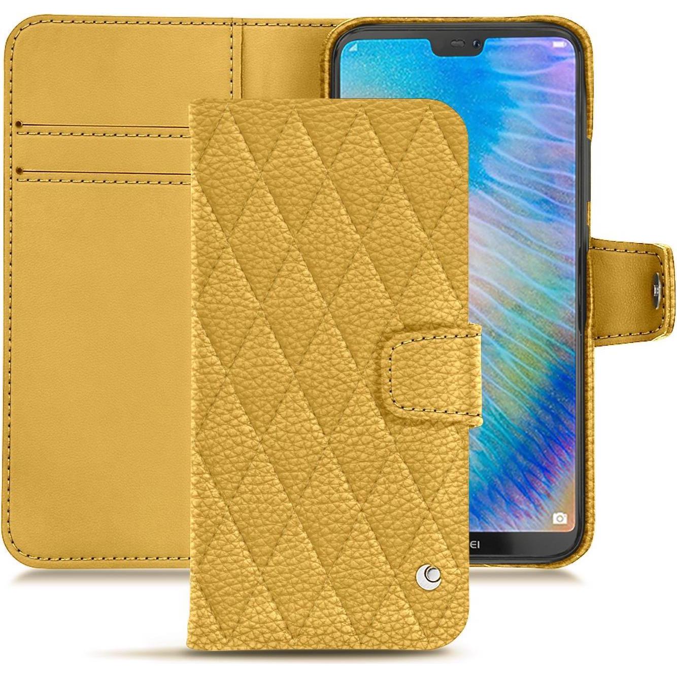 Noreve Lederschutzhülle Wallet (Huawei P20 Lite), Smartphone Hülle, Orange