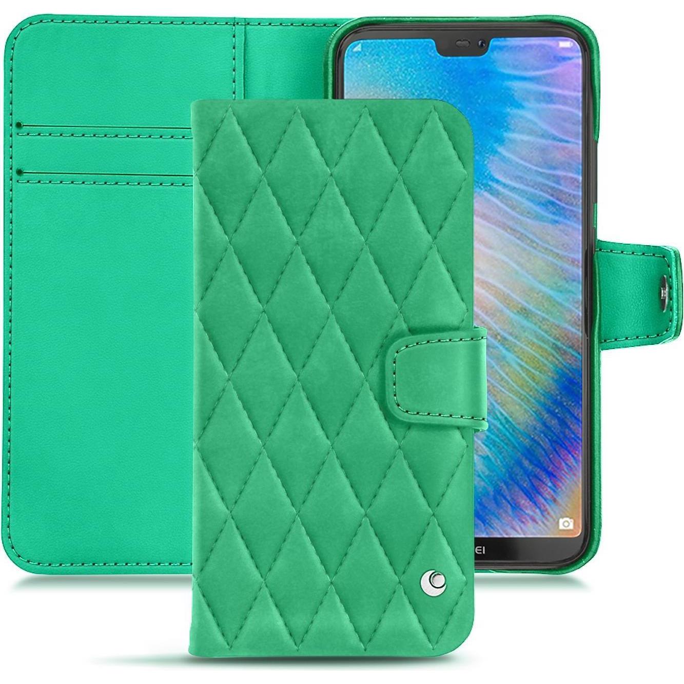 Noreve Lederschutzhülle Wallet (Huawei P20 Lite), Smartphone Hülle, Grün