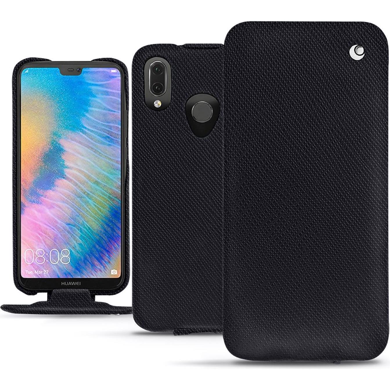 Noreve Lederschutzhülle vertikal (Huawei P20 Lite), Smartphone Hülle, Schwarz