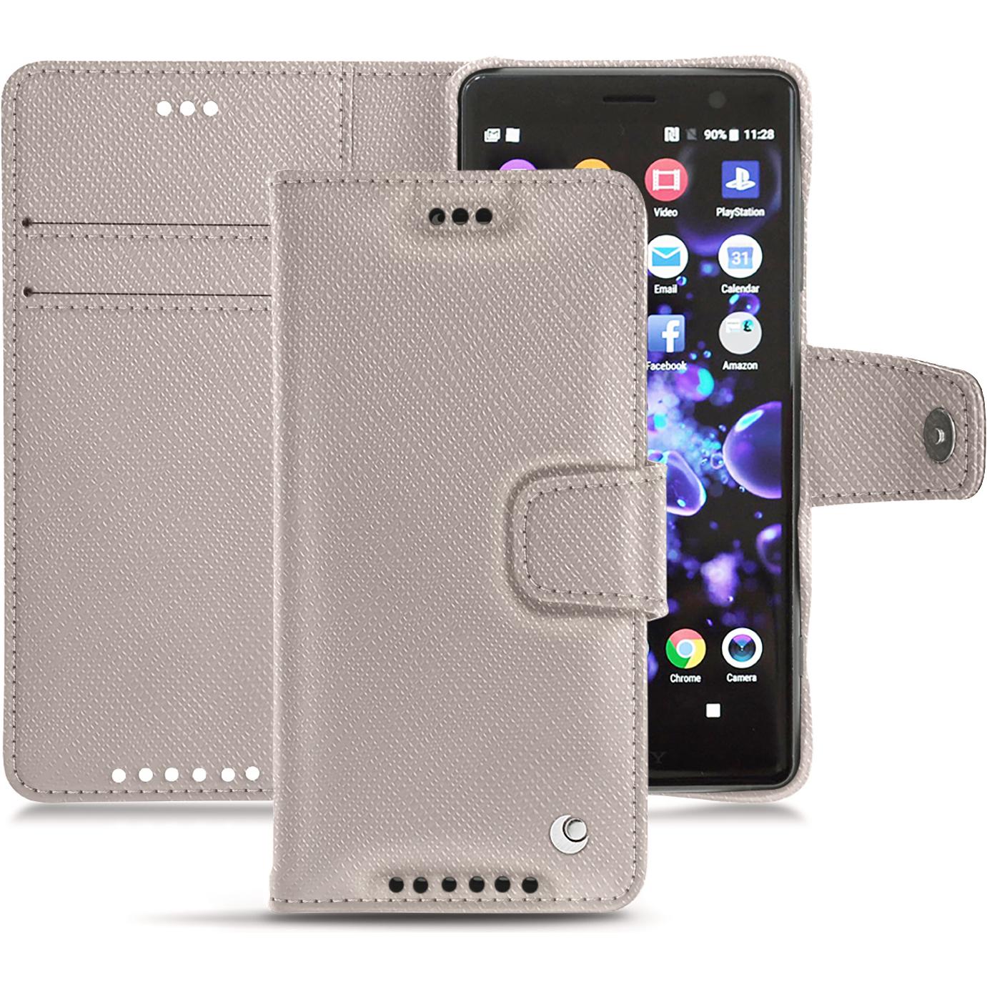 Thumbnail - Noreve Lederschutzhülle Wallet (Sony Xperia XZ2 Compact), Smartphone Hülle, Beige