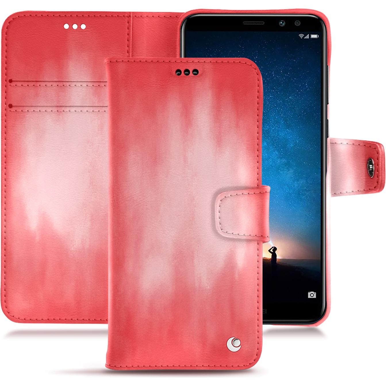 Noreve Lederschutzhülle Wallet (Huawei Mate 10 Lite), Smartphone Hülle, Rosa