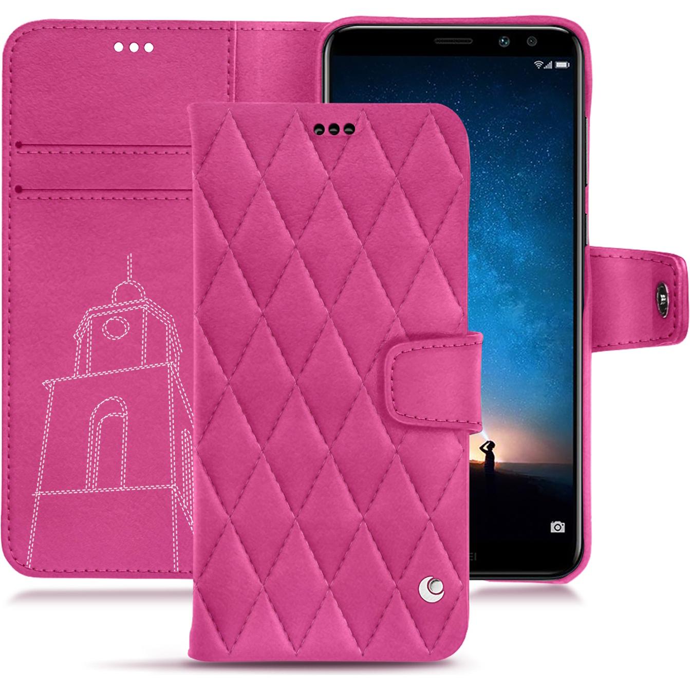 Noreve Lederschutzhülle Wallet (Huawei Mate 10 Lite), Smartphone Hülle, Rosa