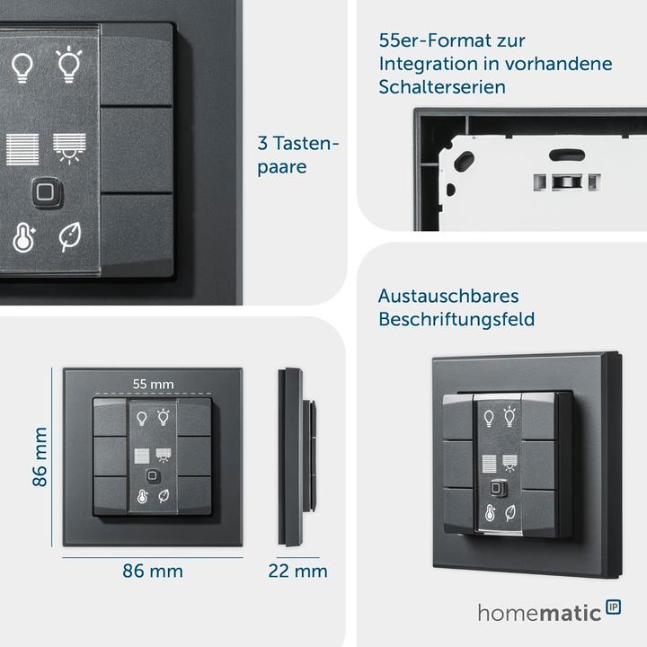 Image du produit Homematic IP Bouton-poussoir mural - 6 positions,HmIP-WRC6-A