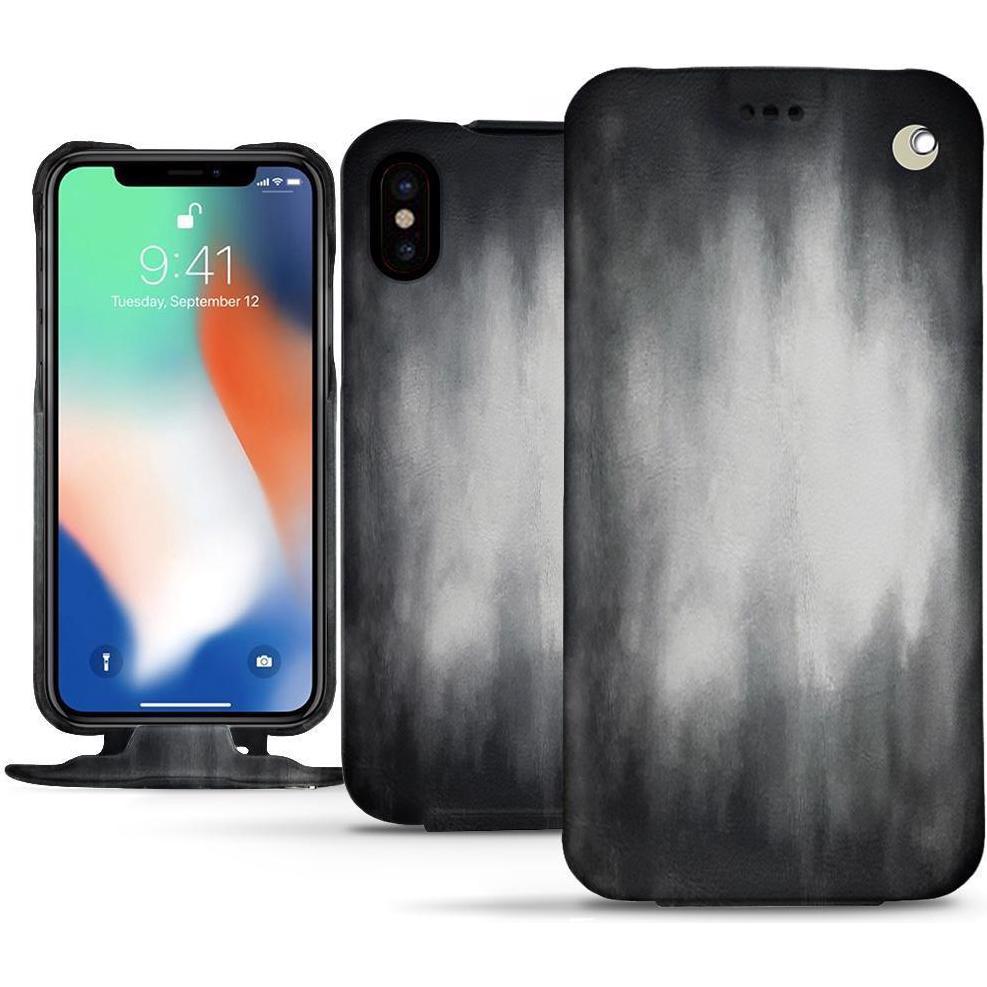 Thumbnail - Noreve Lederschutzhülle vertikal (Apple iPhone XS Max), Smartphone Hülle, Grau