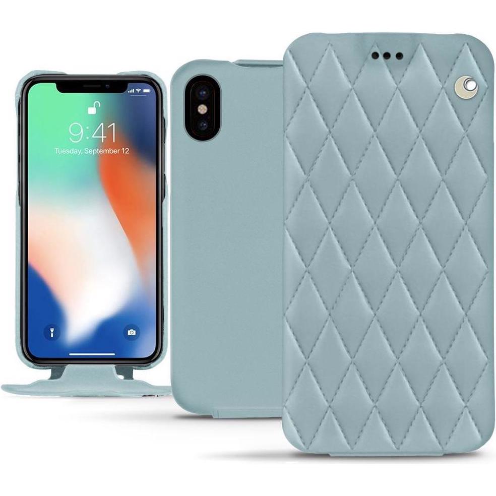 Thumbnail - Noreve Lederschutzhülle vertikal (Apple iPhone XS Max), Smartphone Hülle, Blau