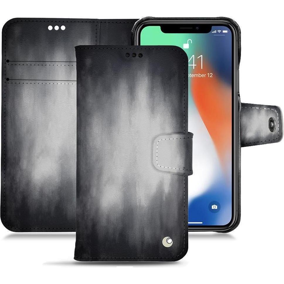 Thumbnail - Noreve Lederschutzhülle Wallet (Apple iPhone XS Max), Smartphone Hülle, Grau