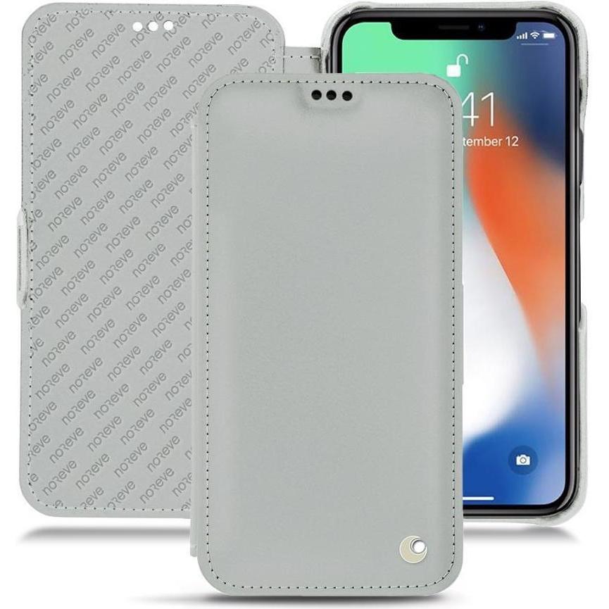Noreve Lederschutzhülle horizontal (Apple iPhone XS Max), Smartphone Hülle, Grau
