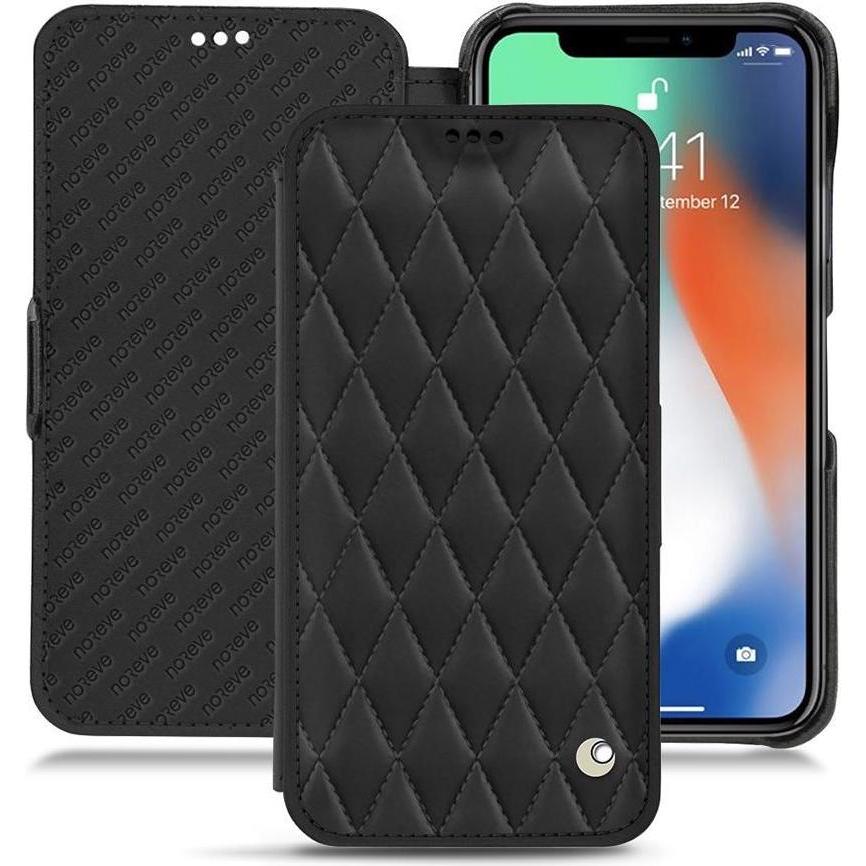 Noreve Lederschutzhülle horizontal (Apple iPhone XR), Smartphone Hülle, Schwarz