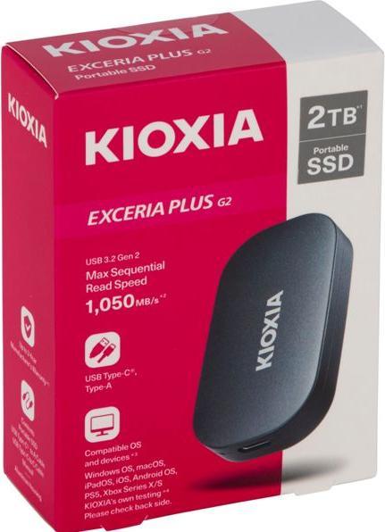 Produktbild Kioxia EXCERIA PLUS G2 2000GB Portable SSD USB 3.2 Gen2 Type C (2 TB)