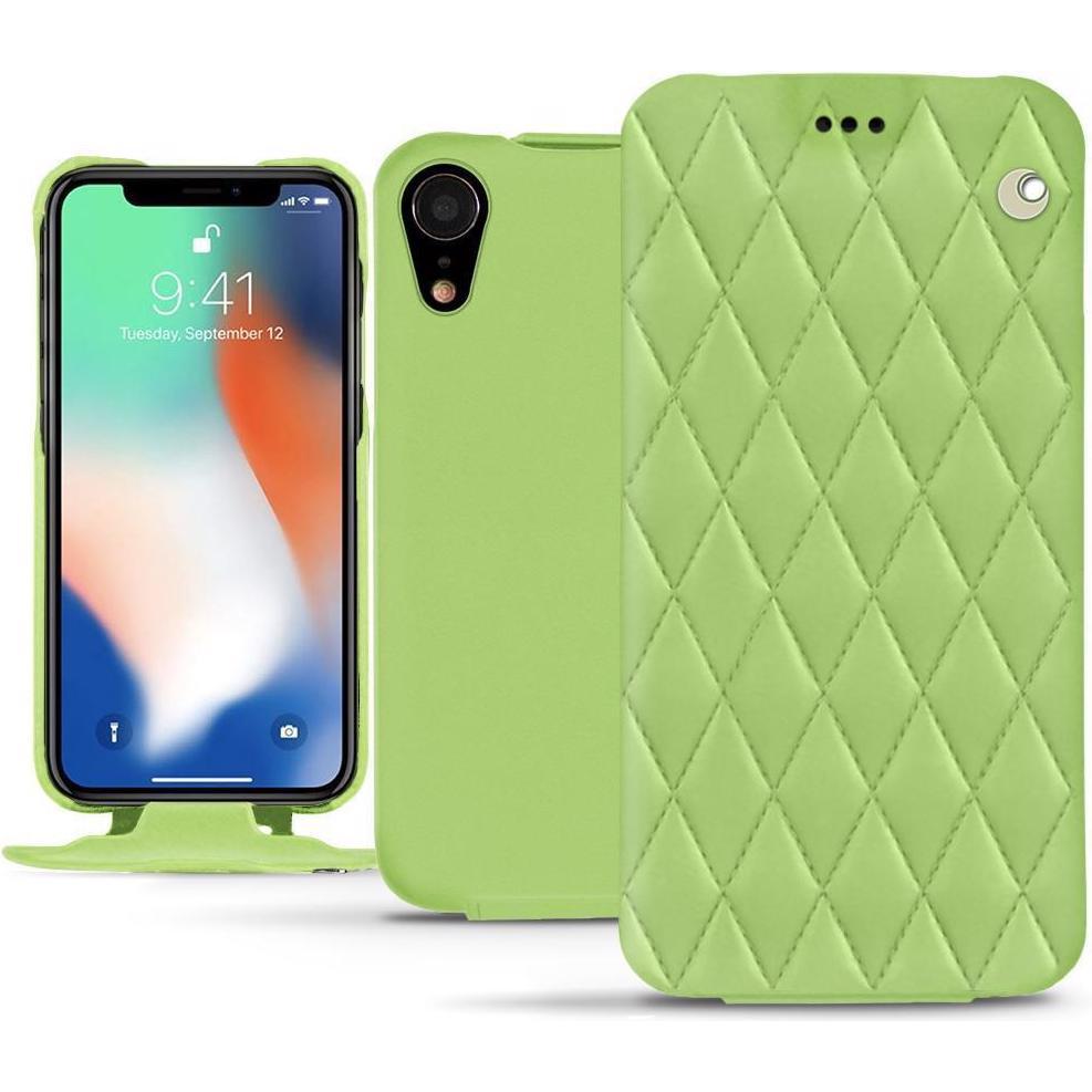Noreve Lederschutzhülle vertikal (Apple iPhone XR), Smartphone Hülle, Grün