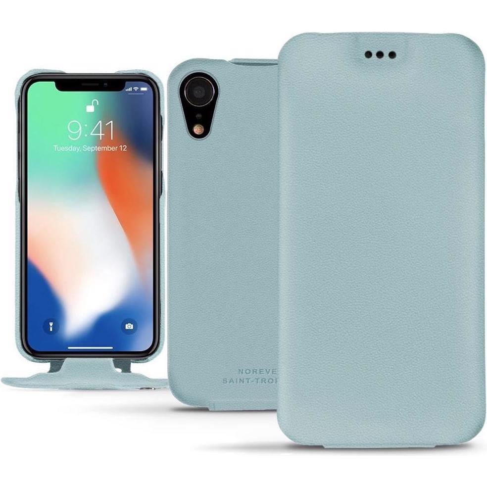 Noreve Lederschutzhülle vertikal (Apple iPhone XR), Smartphone Hülle, Blau