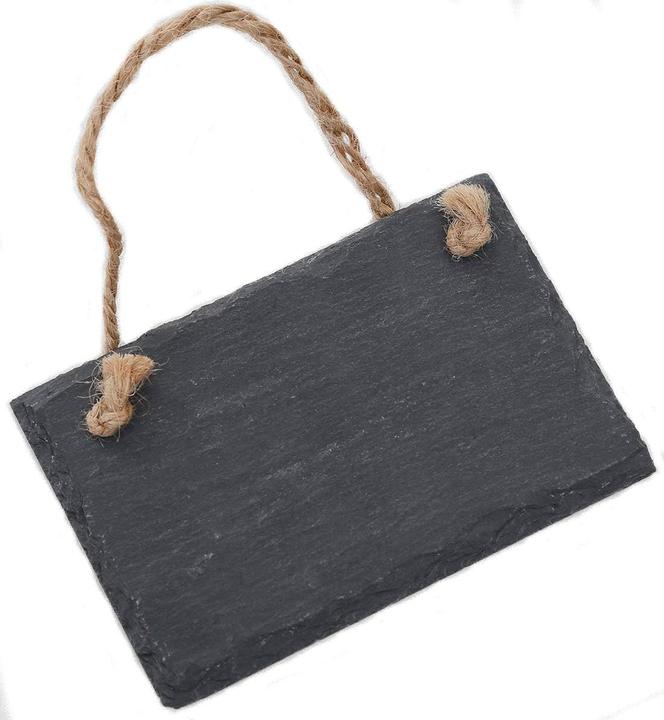 Produktbild Novaliv Schiefertafel zum Aufhängen mit Juteband Memotafel Kreidetafel Wandeko (2, 9 cm Tafel) (Wandtafel, 15 x 15 cm)