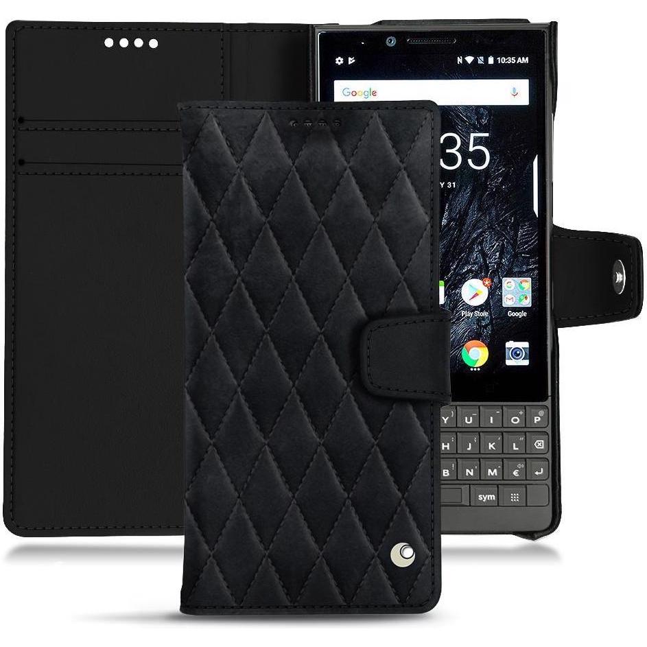 Noreve Lederschutzhülle Wallet (Blackberry KEY2), Smartphone Hülle, Schwarz