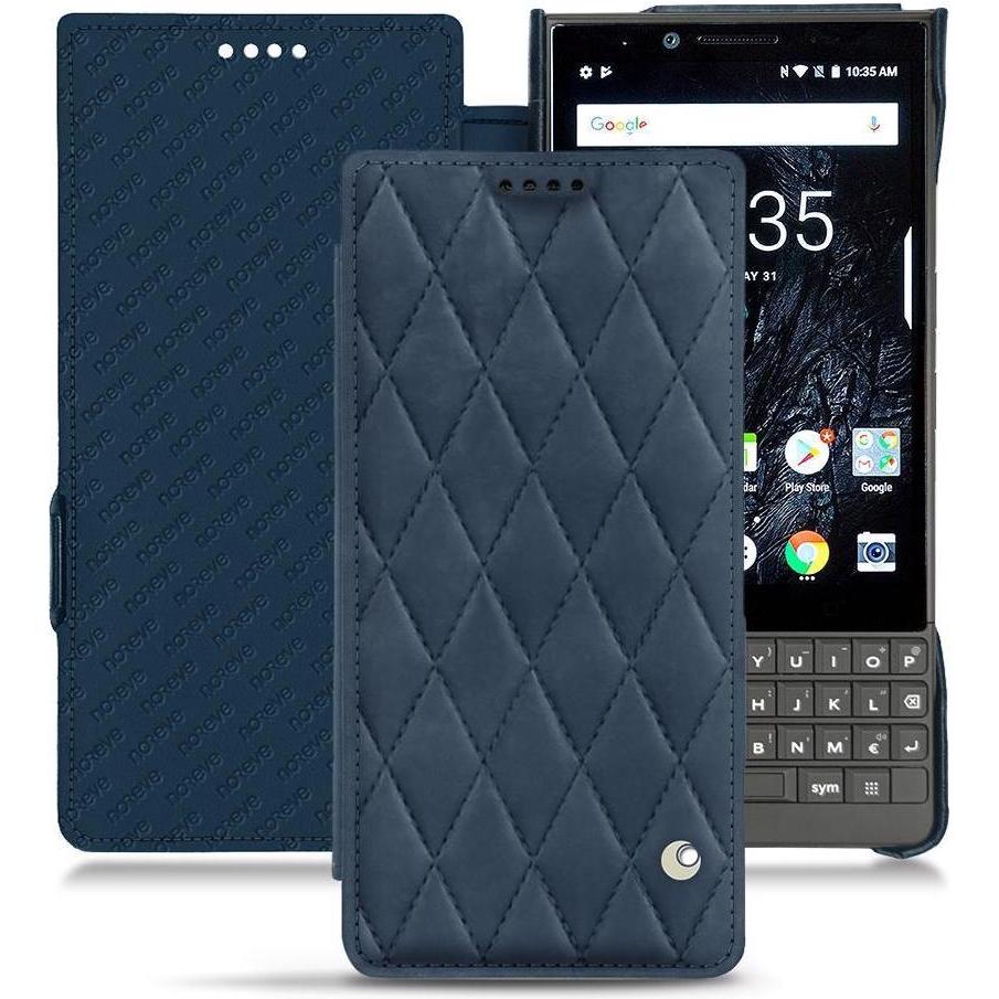Noreve Lederschutzhülle horizontal (Blackberry KEY2), Smartphone Hülle, Blau