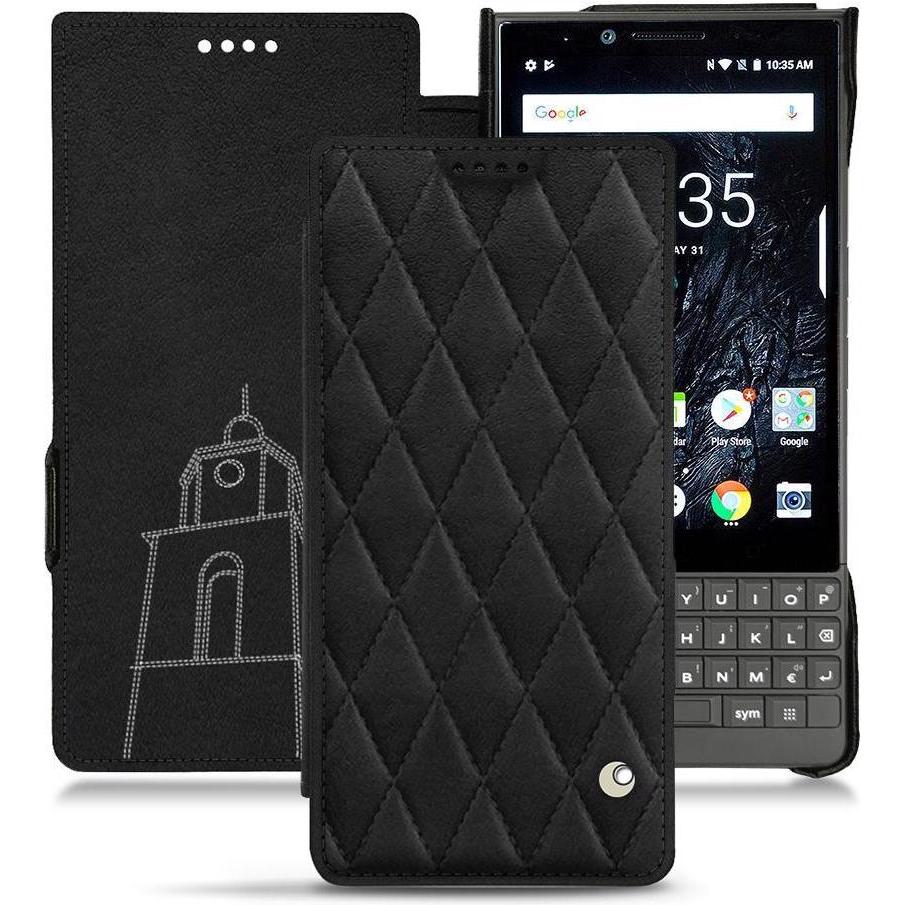 Thumbnail - Noreve Lederschutzhülle horizontal (Blackberry KEY2), Smartphone Hülle, Schwarz