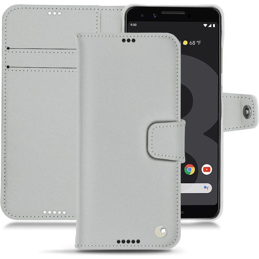 Noreve Lederschutzhülle Wallet (Google Pixel 3 XL), Smartphone Hülle, Grau