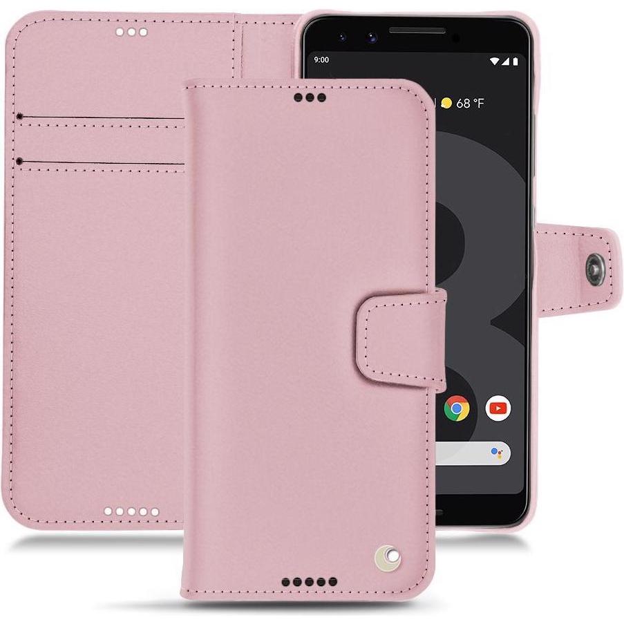 Noreve Lederschutzhülle Wallet (Google Pixel 3 XL), Smartphone Hülle, Rosa