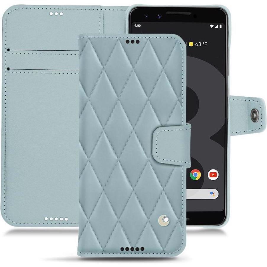 Noreve Lederschutzhülle Wallet (Google Pixel 3 XL), Smartphone Hülle, Blau
