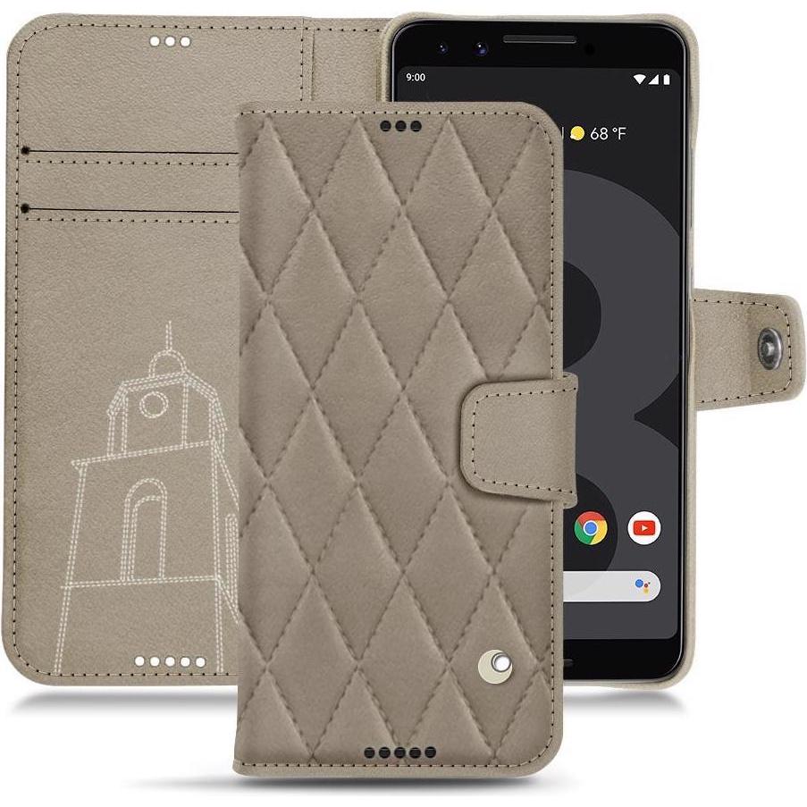 Noreve Lederschutzhülle Wallet (Google Pixel 3 XL), Smartphone Hülle, Beige