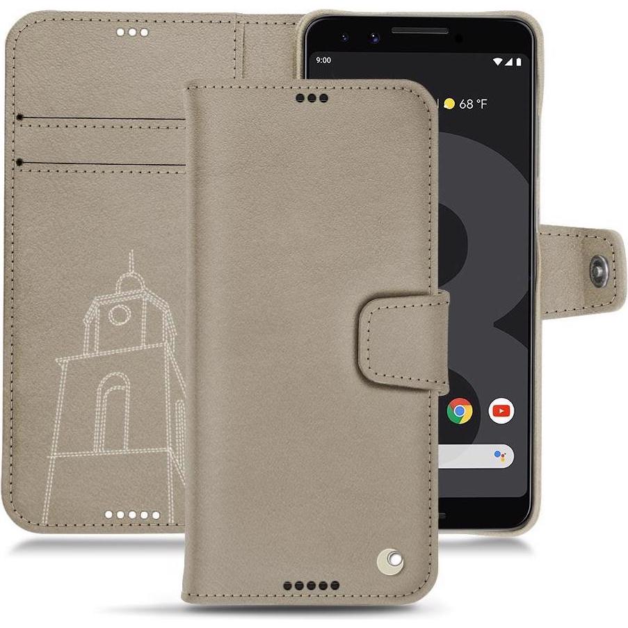Noreve Lederschutzhülle Wallet (Google Pixel 3 XL), Smartphone Hülle, Beige