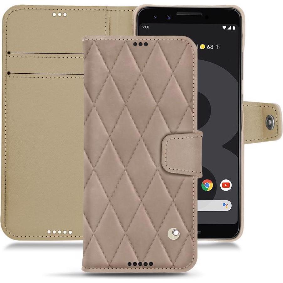 Noreve Lederschutzhülle Wallet (Google Pixel 3 XL), Smartphone Hülle, Beige