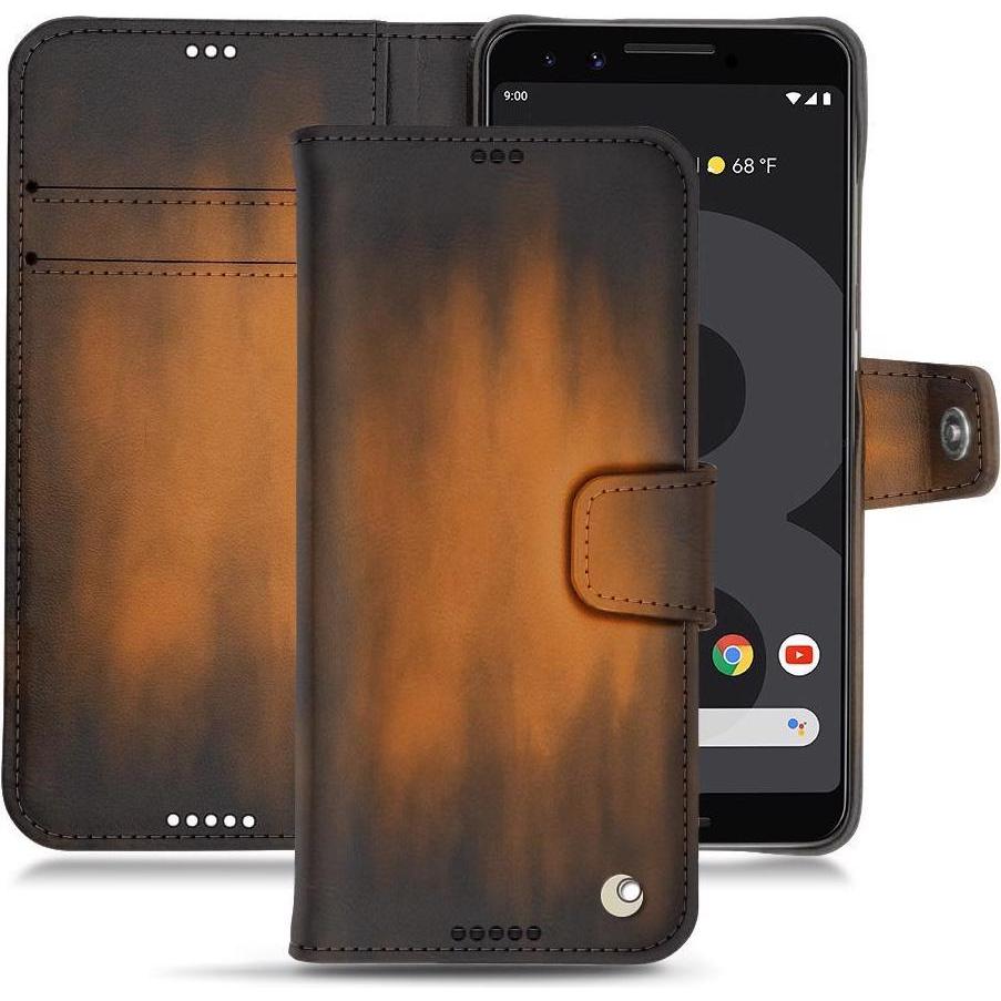 Noreve Lederschutzhülle Wallet (Google Pixel 3 XL), Smartphone Hülle, Braun