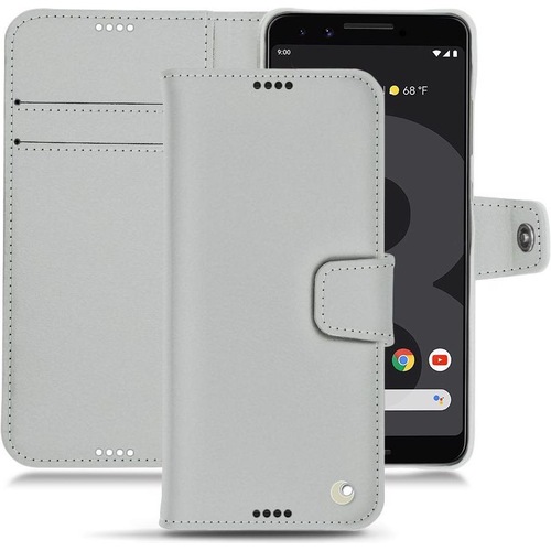 Noreve Lederschutzhülle Wallet (Google Pixel 3), Smartphone Hülle, Grau