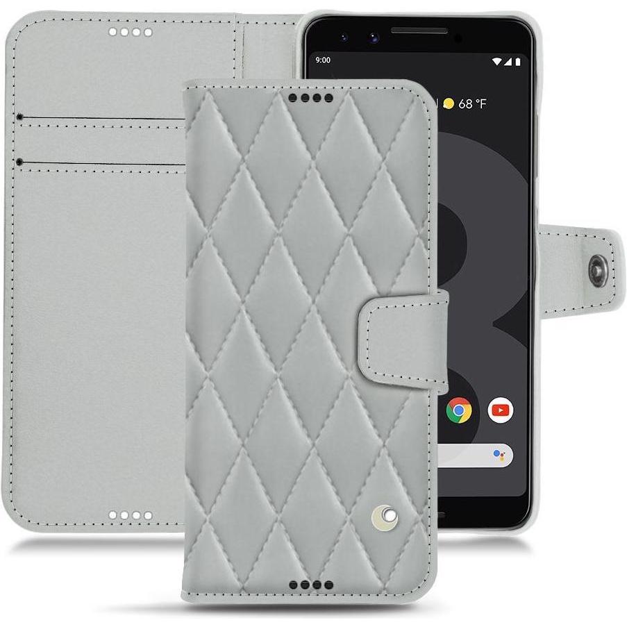 Noreve Lederschutzhülle Wallet (Google Pixel 3), Smartphone Hülle, Grau